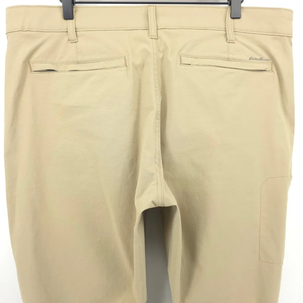Eddie Bauer Mens Pants Travex 38x30‎ Tan Khaki Stretch Hiking Outdoor Travel